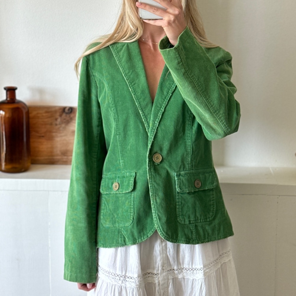 Green Corduroy Blazer